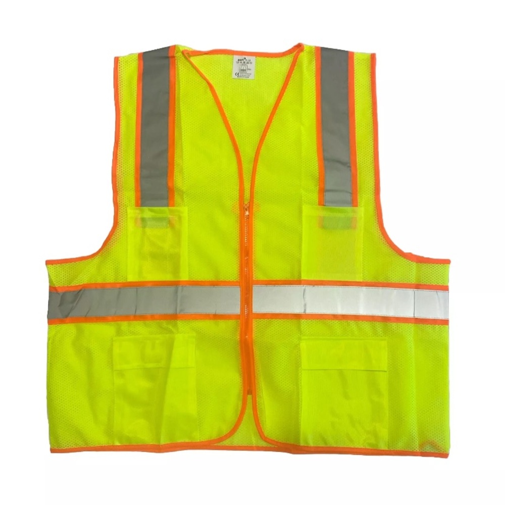 Safield Safety Reflective Vest XXL With Zipper And Pockets 6 Pack